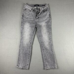 Judy‎ Blue Skinny Fit Capri Gray Size 3/26 Stretch High Rise Button Fly